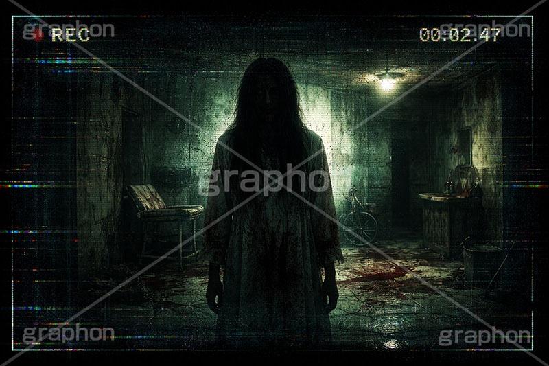 心霊映像,ホラー,恐怖,怖い,オバケ,おばけ,幽霊,心霊,心霊写真,心霊スポット,呪い,ゴースト,監視,監視カメラ,モニタ,モニター,液晶,画面,TV,テレビ,放送,記録,放送事故,映像,現象,動画,horror,television,ghost,AI生成素材