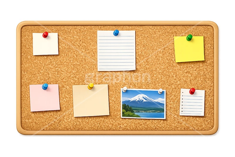 コルクボード,メモ,付箋,飾り,木目,背景,ボード,板,ウッド,木,画鋲,ピン,テクスチャ,コルク,テクスチャー,木系,texture,cork,board,AI生成素材