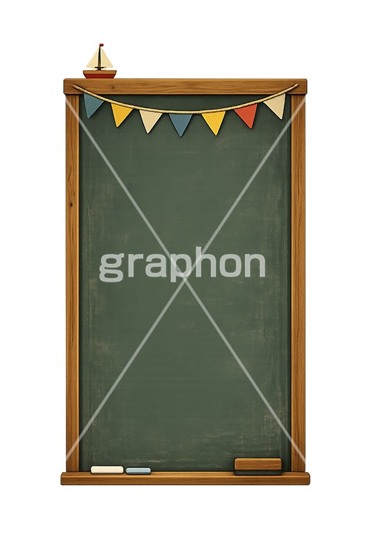 黒板と装飾,黒板,学校,教室,スクール,思い出,チョーク,ガーランド,黒板消し,授業,当番,日直,宿題,課題,教師,先生,テクスチャ,テクスチャー,texture,school,board,AI生成素材