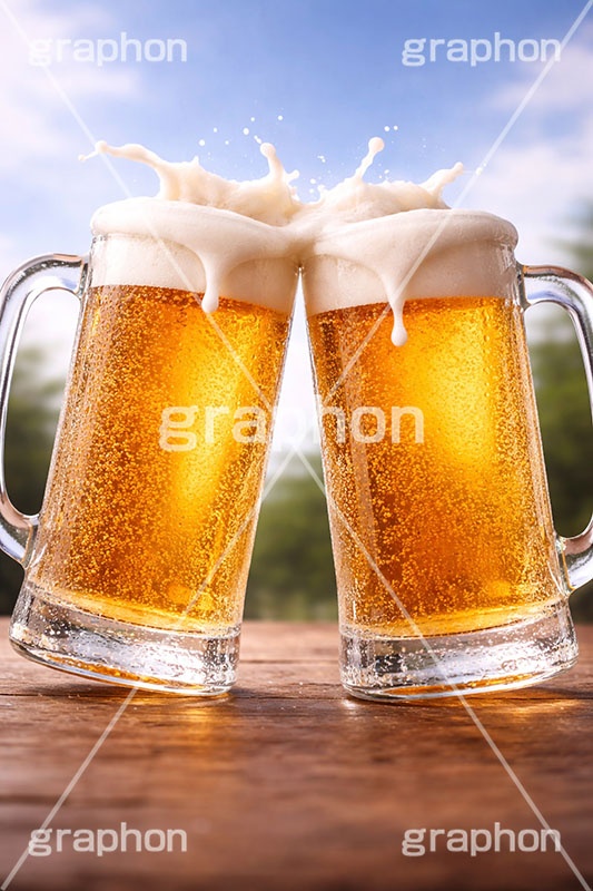 ビールで乾杯,ジョッキ,ビール,生ビール,ビア,ビールジョッキ,生中,大麦,麦芽,泡,飲み,家呑み,呑み,一杯,注がれた,冷え,夏,飲む,飲み物,飲料,飲み会,ドリンク,お酒,酒,アルコール,冷,グルメ,カンパイ,乾杯,垂れ,あふれる泡,beer,summer,AI生成素材