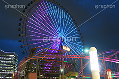 みなとみらい夜景,ランドマーク,観覧車,横浜,よこはま,ヨコハマ,神奈川,みなとみらい,21,夜,夜景,曇り,曇り雲,きれい,綺麗,キレイ,ベイサイド