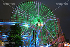 みなとみらい夜景,ランドマーク,観覧車,横浜,よこはま,ヨコハマ,神奈川,みなとみらい,21,夜,夜景,曇り,曇り雲,きれい,綺麗,キレイ,ベイサイド