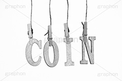 COIN(モノクロ),モノクロ,白黒,しろくろ,モノクローム,単色画,単彩画,単色,文字,ワード,word,keyword,タイトル,title,メッセージ,message,コイン,お金