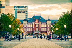 秋の東京駅(ヴィンテージ),トイカメラ撮影,トイカメラ,ヴィンテージ,ビンテージ,レトロ,お洒落,おしゃれ,オシャレ,味わい,トンネル効果,紅葉,旅行,旅,travel