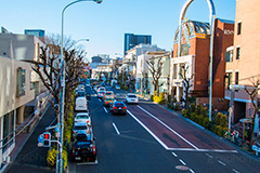 代官山の町並み,街,町,代官山,道路,歩道橋,渋谷区