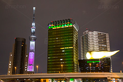 隅田川の夜景,隅田公園,隅田川,台東区,ライトアップ,夜,夜景,浅草,japan,skytree,スカイツリー,東京スカイツリー,塔,アサヒビール,モニュメント,ビル,asakusa,building,night,tower,タワー