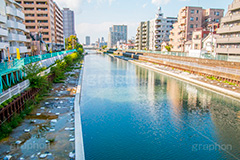 天神橋,亀戸,横十間川,橋,はし,川,河川,青い橋,蔵前橋通り,墨田区,江東区