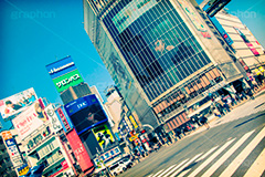 渋谷の街並み,トイカメラ撮影,トイカメラ,ヴィンテージ,ビンテージ,レトロ,お洒落,おしゃれ,オシャレ,味わい,トンネル効果