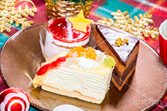 クリスマスケーキ,クリスマスパーティー,クリスマス,パーティー,CHRISTMAS,party,オーナメント,ケーキ,スイーツ,デザート,dessert,cake,winter,chocolate,strawberry,冬,チョコ,チョコレート,ストロベリー,ミルフィーユ