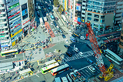 渋谷の街並み,渋谷,しぶや,観光,交差点,渋谷駅,駅前,東口,宮益坂,バス停,ロータリー,工事,開発,クレーン,スクランブルスクエア,shibuya,japan