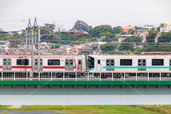 東横線,多摩川,車両,線路,目黒線,すれ違い,電車/鉄道,鉄道橋,橋梁,train