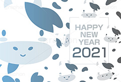 Happy New Year 2021,2021丑年,2021,年号,西暦,年賀状,年賀,正月,お正月,新年,干支,うし,牛,ウシ,角,つの,丑,丑年,キャラクター,動物,ニューイヤー,ハッピーニューイヤー,アニバーサリー,イラスト,単色,シンプル,illustration,japan,character,cow