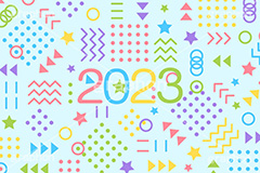 2023年号デザイン,ポップ柄,ポップ背景,西暦,年号,年賀状,お正月,正月,記事,ニュース,ポップ,デザイン,イメージ,イベント,行事,風習,メッセージ,かわいい,カワイイ,可愛い,パステル,pastel,POP,news,design,event,message,text,2023