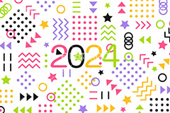 2024年号デザイン,ポップ柄,ポップ背景,西暦,年号,年賀状,お正月,正月,記事,ニュース,ポップ,デザイン,イメージ,イベント,行事,風習,メッセージ,かわいい,カワイイ,可愛い,POP,news,design,event,message,text,2024