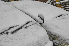 車に積もった雪,雪,ゆき,積,冬,積雪,車,フロント,サイドミラー,snow,winter,フルサイズ撮影