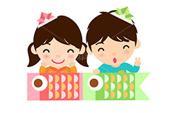 子供の日,こどもの日,こども,子供,こいのぼり,鯉のぼり,5月5日,端午,節句,男の子,女の子,キッズ,ボーイ,ガール,折り紙,かぶと,兜,カブト,和,文化,風習,行事,人物,男女,キャラクター,イラスト,ピース,ポーズ,character,japan,kids,boy,girl,illustration