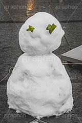 雪だるま,雪ダルマ,スノーマン,スノー,雪,ゆき,積雪,はっぱ,snowman,snow,winter