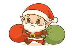 サンタ妖精,サンタクロースのイラスト,サンタ,サンタクロース,エルフ,妖精,クリスマス,イベント,冬,アイコン,マーク,かわいい,可愛い,カワイイ,キャラクター,character,icon,mark,christmas,winter,event,santa,elf,fairy