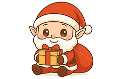 サンタ妖精,サンタクロースのイラスト,サンタ,サンタクロース,エルフ,妖精,クリスマス,イベント,冬,アイコン,マーク,かわいい,可愛い,カワイイ,キャラクター,character,icon,mark,christmas,winter,event,santa,elf,fairy