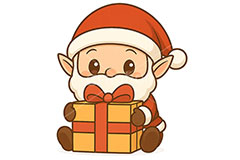サンタ妖精,サンタクロースのイラスト,サンタ,サンタクロース,エルフ,妖精,クリスマス,イベント,冬,アイコン,マーク,かわいい,可愛い,カワイイ,キャラクター,character,icon,mark,christmas,winter,event,santa,elf,fairy