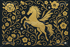 キラキラ馬ジュエル,キラキラ,ラインストーン,ジュエル,ペガサス,唐草,唐草模様,花柄,馬イラスト,午,馬,うま,ウマ,午年,干支,正月,お正月,年賀状,2026午年,午年年賀状,新年,ニューイヤー,アニバーサリー,イラスト,illustration,japan,horse