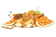 かわいい馬イラスト,馬イラスト,午,馬,うま,ウマ,こたつ,うたた寝,寝正月,寝る,みかん,かわいい,カワイイ,可愛い,兄弟,カップル,恋人,キャラクター,午年,干支,正月,お正月,年賀状,2026午年,午年年賀状,新年,ニューイヤー,アニバーサリー,イラスト,illustration,japan,horse,cute,character