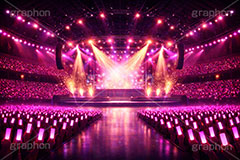 ライブステージ,ステージ,推し,推し活,舞台,ライブ,ライヴ,コンサート,アイドル,シアター,ホール,サイリウム,ペンライト,メンバーカラー,背景,照明,音楽,主役,ミュージック,ライト,スポットライト,イラスト,illustration,light,frame,hall,theater,live,stage,music