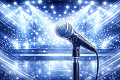 ライブステージ,マイク,マイクスタンド,ステージ,推し,推し活,舞台,ライブ,ライヴ,コンサート,アイドル,シアター,ホール,背景,照明,音楽,主役,ミュージック,ライト,スポットライト,イラスト,illustration,light,frame,hall,theater,live,stage,music,mic