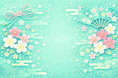 和柄背景,年賀,年賀状,お正月,正月,和柄,花柄,和,和風,派手,豪華,雲柄,波柄,紐,扇子,梅,おめでたい,ひな祭り,雛祭り,ひなまつり,event,japan