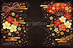 和柄背景,年賀,年賀状,お正月,正月,和柄,花柄,和,和風,派手,豪華,雲柄,波柄,紐,扇子,梅,おめでたい,ひな祭り,雛祭り,ひなまつり,event,japan