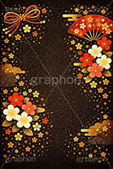 和柄背景,年賀,年賀状,お正月,正月,和柄,花柄,和,和風,派手,豪華,雲柄,波柄,紐,扇子,梅,おめでたい,ひな祭り,雛祭り,ひなまつり,event,japan