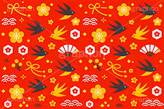 和柄背景,年賀,年賀状,お正月,正月,和柄,花柄,和,和風,雲柄,波柄,紐,扇子,梅,つばめ,燕,ツバメ,ハイカラ,はいから,おめでたい,ひな祭り,雛祭り,ひなまつり,event,japan
