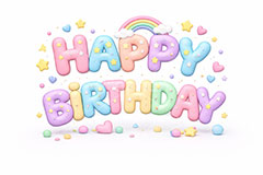 HappyBirthday,ハッピーバースデー,クレイ,クレイアート,ねんど,粘土,虹,星,誕生日,お祝い,アニバーサリー,イベント,行事,レインボー,ポップ,かわいい,カワイイ,可愛い,メッセージ,テキスト,message,text,POP,event,anniversary,clay,rainbow