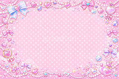 ジュエル・フレーム,ジュエル,フレーム,宝石,ジュエリー,リボン,ハート,パステル,ドット,水玉,パール,真珠,かわいい,カワイイ,キラキラ,可愛い,イラスト,illustration,japan,heart,ribbon,jewel,pearl,frame,cute