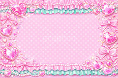 ジュエル・フレーム,ジュエル,フレーム,宝石,ジュエリー,リボン,レース,ハート,パステル,ドット,水玉,パール,真珠,かわいい,カワイイ,キラキラ,可愛い,イラスト,illustration,japan,heart,ribbon,jewel,pearl,frame,cute