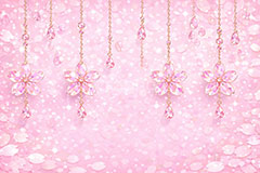 ジュエリー・ブロッサム,宝石,アクセ,ジュエリー,クリスタル,チェーン,桜,さくら,サクラ,花見,しずく,雫,ブロッサム,春,花,花びら,花弁,背景,キラキラ,イラスト,blossom,spring,flower,glass,jewel