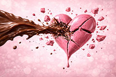 失恋,ハートブレイク,砕ける,壊れる,破壊,甘い衝撃,衝撃,ミルクチョコレート,ストロベリーチョコ,ハート,バレンタイン,バレンタインデー,チョコレート,溶ける,溶け,菓子,お菓子,告白,愛,恋,恋愛,ラブ,らぶ,女子力,ガーリー,甘い,スイーツ,chocolate,valentine,sweet,heart,AI生成素材