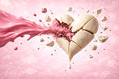 失恋,ハートブレイク,砕ける,壊れる,破壊,甘い衝撃,衝撃,ホワイトチョコレート,ストロベリーチョコ,ハート,バレンタイン,バレンタインデー,チョコレート,溶ける,溶け,菓子,お菓子,告白,愛,恋,恋愛,ラブ,らぶ,女子力,ガーリー,甘い,スイーツ,chocolate,valentine,sweet,heart,AI生成素材