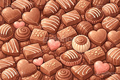 たくさんのチョコレート,たくさん,バレンタイン,バレンタインデー,チョコレート,菓子,お菓子,告白,愛,恋,恋愛,ラブ,らぶ,女子力,ガーリー,甘い,スイーツ,chocolate,valentine,sweet,AI生成素材