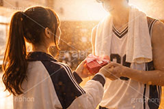 告白,愛,恋,恋愛,学校,部活,スポーツ,バスケ,バスケットボール,バスケ部,エース,マネージャー,人気,下校,先輩,エモい,推し,付き合う,イケメン,バレンタイン,バレンタインデー,プレゼント,贈り物,チョコレート,菓子,お菓子,ラブ,らぶ,女子力,ガーリー,甘い,スイーツ,人物,男性,女性,男,女,夕日,夕焼け,逆光,chocolate,valentine,sweet,present,school,AI生成素材