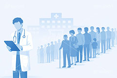 医師不足,人員不足,行列,殺到,医療問題,社会問題,問題,高齢化,医師,医療,通院,病院,診察,病室,ヘルスケア,ケア,メディカル,健康,人物,キャラクター,おじいさん,おばあさん,おじさん,おばさん,お年寄り,高齢者,シニア,イラスト,illustration,healthcare,health,hospital,medical,AI生成素材