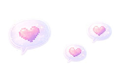 ドットハート,吹き出し,フキダシ,ハート,好き,ゲーム,POP,illustration,game,AI生成素材