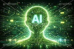 AI,発光脳,脳,発光,発光ノード,半導体,部品,基盤,電子,電流,データ,産業,ネオン,デジタル,ビッグデータ,未来,近未来,粒子,開発,解析,マトリックス,ブレーン,ニュース,記事,news,brain,GPU,digital,matrix,AI生成素材