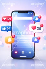 SNS,スマホ,スマートフォン,通知,デジタル,コミュニケーション,いいね,グッド,バッド,お気に入り,コメント,吹き出し,フキダシ,共有,ポップアップ,UI,炎上,トレンド,フォロワー,フォロー,依存,依存症,誹謗中傷,誹謗,中傷,プラットフォーム,メディア,アイコン,ニュース,記事,news,icon,digital,phone,bell,good,bad,communication,media,AI生成素材