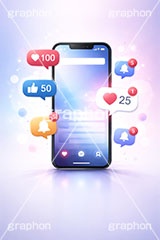 SNS,スマホ,スマートフォン,通知,デジタル,コミュニケーション,いいね,グッド,バッド,お気に入り,コメント,吹き出し,フキダシ,共有,ポップアップ,UI,炎上,トレンド,フォロワー,フォロー,依存,依存症,誹謗中傷,誹謗,中傷,プラットフォーム,メディア,アイコン,ニュース,記事,news,icon,digital,phone,bell,good,bad,communication,media,AI生成素材