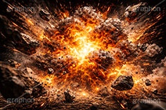 大爆発,爆発,火,炎,破裂,砕,破壊,壊れる,爆風,煙,光,テクスチャ,テクスチャ―,クール,かっこいい,怒り,ストレス,バトル,battle,texture,cool,stress,fire,explosion,flame,AI生成素材