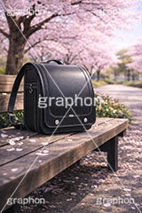 新入学,ランドセル,入学式,新学期,入学,学校,小学校,小学生,通学,公園,満開,桜,さくら,サクラ,花見,ブロッサム,春,花,花びら,花弁,背景,blossom,spring,flower,school,AI生成素材