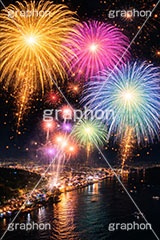 打ち上げ花火,花火,はなび,花火大会,祭り,夏祭り,夏,火花,風物詩,打ち上げ,打上,打上花火,華火,煙火,綺麗,きれい,キレイ,火薬,火,季語,まつり,派手,スターマイン,アニバーサリー,anniversary,fireworks,AI生成素材