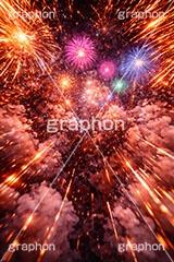 打ち上げ花火,花火,はなび,花火大会,祭り,夏祭り,夏,火花,風物詩,打ち上げ,打上,打上花火,華火,煙火,綺麗,きれい,キレイ,火薬,火,季語,まつり,派手,スターマイン,アニバーサリー,anniversary,fireworks,AI生成素材