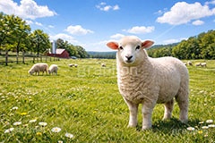 羊,ひつじ,ヒツジ,シープ,未,未年,干支,可愛い,かわいい,カワイイ,もこもこ,モコモコ,牧場,草原,sheep,cute,AI生成素材